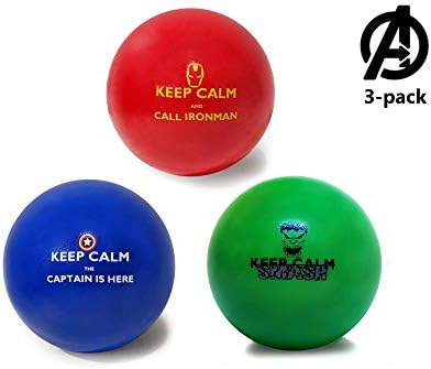 Pure Origins | ☆☆ Superhero Stress Balls ☆☆ | Keep Calm and Call The Avengers! | 3 Pack | Avengers Fidget for Stress Relief, Concentration, Anxiety, Motivation, ADHD, ADD, Autism, Humor (Avengers)