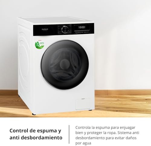 Corberó - Máquina de Lavar Roupa de Carga Frontal | CLT120514VIN | 12 kg | 1400 RPM | 16 Programas | Função de Vapor | Branco