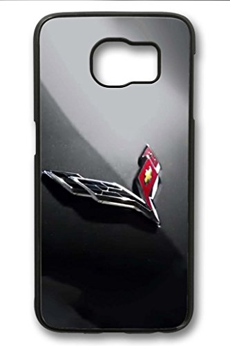 S6 Edge Case,Hard Shell Plastic PC [Black] Cover Snugly Sleek Slim Light Weight Frosted Colorful Vibrant Fit Headphones Port Protect Camera Samsung Galaxy S6 Edge-2014 Chevrolet Corvette C7 Stingray