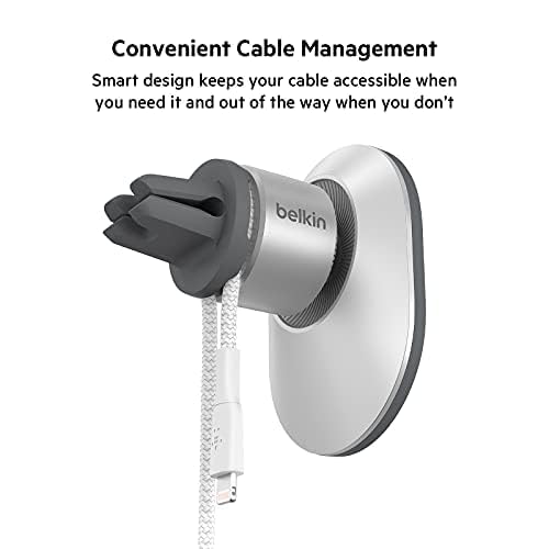 Belkin MagSafe Vent Mount Pro - MagSafe Phone Mount for Car, Magnetic Phone Holder Compatible with iPhone 15, iPhone 15 Plus, iPhone 15 Pro, iPhone 15 Pro Max, iPhone 14 & iPhone 13 - Gray
