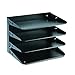 MMF Industries STEELMASTER Letter-Size Horizontal File Organizer | 4-Tier Tray Design | ID Label Holder | Black | Scratch & Chip-Resistant Finish | Durable Metal Steel | Wall File Organizer