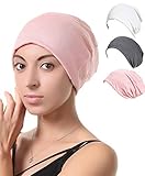 Night Sleep Cap Chemo Hat - Grey Black Women Soft Slouchy Beanie Bamboo Summer Cancer Headwear Hair Cover Lightweight Light Thin Cancer Headwear Gift