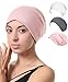 Night Sleep Cap Chemo Hat - Grey Black Women Soft Slouchy Beanie Bamboo Summer Cancer Headwear Hair Cover Lightweight Light Thin Cancer Headwear Gift