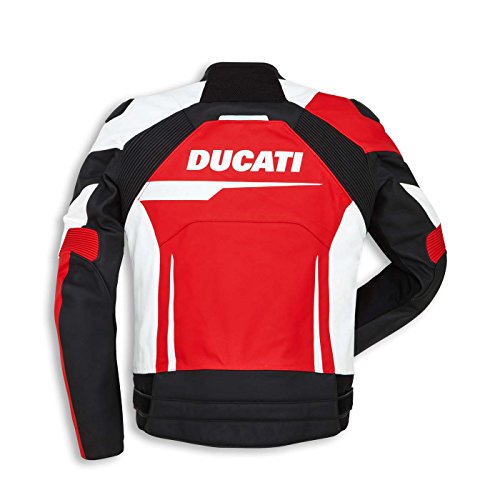Ducati Speed Evo C1 Perforated Leather Motorcycle Jacket (52, Red/White/Black)