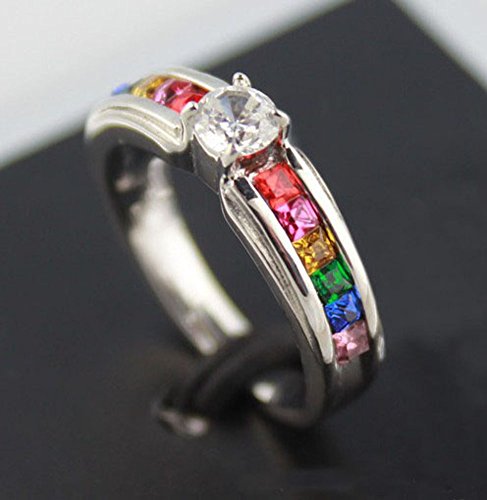 Aij Arcoirisjewelry Unisex Lgbt Pride Rainbow Enamel Comfort Fit Wedding Band In Stainless Steel For Men And Women Walmart Com Walmart Com