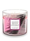 Bath and Body Works 3 Wick Scented Waikiki Beach Coconut 14.5 Ounce with Essential Oils