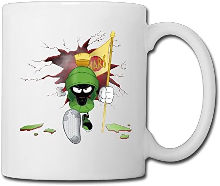 Marvin The Martian Nope Crashes Over The Wall Ceramic Custom Coffee/Tea Mug White 11oz For Funny Gifts