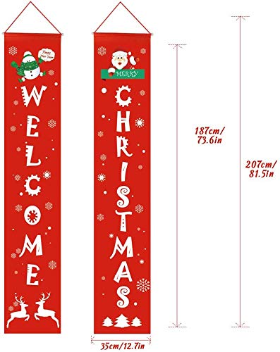 Trentixel Merry Christmas Banner,Christmas Porch Fireplace Wall Signs Flag for Christmas Decorations Outdoor Indoor,Christmas Banner Decoration