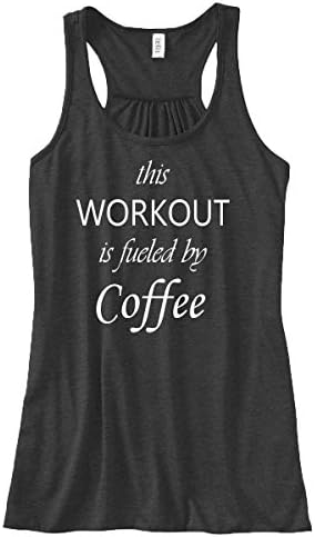 Women's This Workout Is Fueled By Coffee Racerback Tank Top (S, Black Heather)
