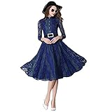 Zaful 2017 Fashion Women New Spring Summer Printing Sexy Full Circle Long Sleeve Figuring Elegant Lace Dress with Belt