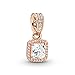 Pandora Jewelry Square Sparkle Halo Cubic Zirconia Necklace in Pandora Rose