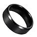 Will Queen 8mm Black Beveled Tungsten Carbide Rings with Matte Center Wedding Bands Anniversary Rings for Men