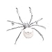 DREAMLANDSALES Victorian Style White Mother of Pearl Body and Micro Pave Head Spider Brooch Pin (White)