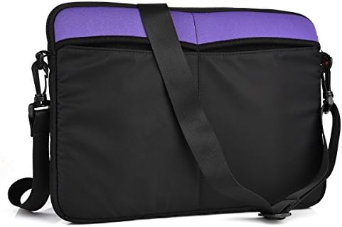 Alphaspek Laptop Sleeve Case Messenger Bag with Shoulder Strap for Asus Zenbook UX305, Chromebook C200, Taichi 21 - Violet Purple / Black