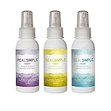 Real Simple Clean Travel-Size 3-Pack Wrinkle Release, Static Cling Remover, Fabric Freshener, Quick Fix, USDA Certified Biobased Product, Made in USA, Fresh Citrus/Lavender/Unscented, 3 oz each