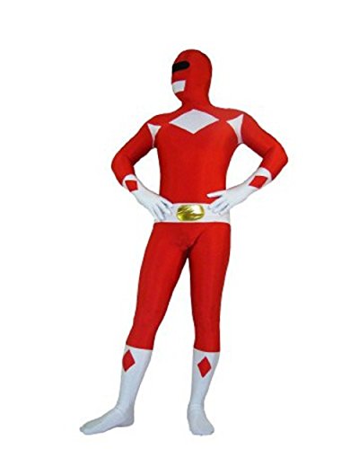 Riekinc Halloween Power Rangers Cosplay Red Zentai Suit Kids Costume