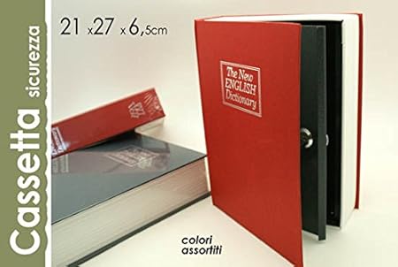 Caja de seguridad forma libro 21 x 27 x 6,5 cm suz-627804: Amazon.es: Hogar