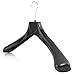 HANGERWORLD Pack of 10 Strong Black Plastic Clothes Top Hangers - 45cm With 6cm Shoulder Support For Jackets, Coats etc.