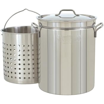 Bayou Classic 62-qt Stainless Stockpot with Basket