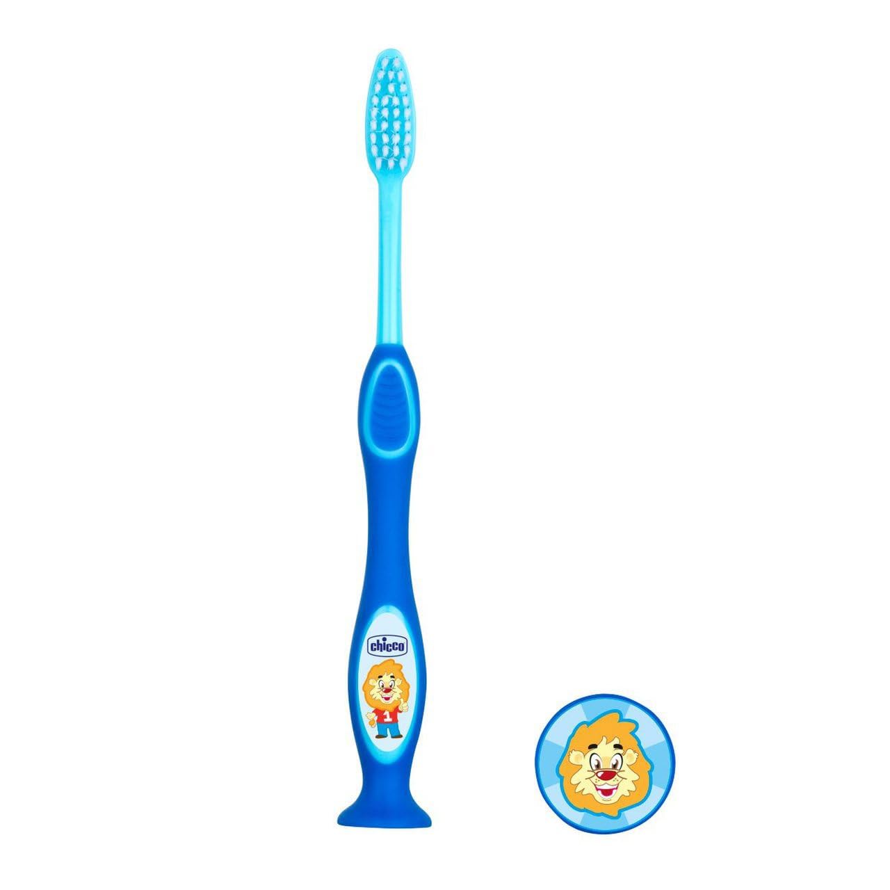 Chicco Toothbrush with Extra fine bristles for Children 3-6 Years, Assorted Colours, 1 Piece