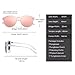 JIM HALO Rimless Polarized Sunglasses for Women Men Round One Piece Mirror Lens (Transparent Frame/Polarized Mirror Pink Lens)