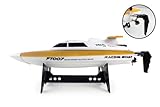 FT007 4-Channel 2.4G High Speed Racing RC Boat (Yellow)