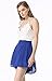 Moxeay Deep V Neck Playsuit Backless Chiffon Short Jumpsuit (S, Blue)