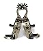 AJ Tack Cowgirl Show Spurs Cutout Stars Silver Engraving Antique Brown Ladies Sizethumb 1