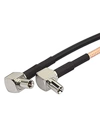 wlaniot SMA a TS9 - Cable coaxial de antena externa (recto SMA hembra a 90 grados, TS9, para módems USB y puntos de conexión MiFi (12 pulgadas, 11.8 in, RG316, RG174, 2 unidades)