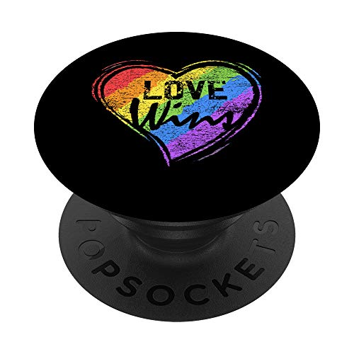 Love Wins - Heart Gay Pride Month LGBT PopSockets PopGrip: Swappable Grip for P…