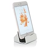 Stouch iPhone Charging Dock Station, Lightning Charging Dock for Apple iPhone 8, iPhone X, iPhone 7 / 7 Plus 6 6S Plus 5 5S Retail Packaging (Silver)