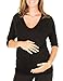 Caramel Cantina Maternity Dolman Half Length Sleeve Top (Large, Black)