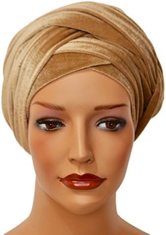 Velvet Fabric Turban Head Wrap Tribal Scarf Gele. Stylish Headwear. Unique Gift.