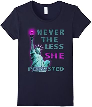 Women's Nevertheless She Persisted Statue of Liberty Pink Torch Medium Navy