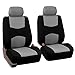 FH Group Universal Fit Flat Cloth Pair Bucket Seat Cover, (Gray/Black) (FH-FB050102, Fit Most Car, Truck, Suv, or Van) primary