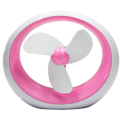 TukTek Pink USB Desk Fan with Soft Foam Blades Personal Computer Accessory Mini USB Desk Fan for Home & Office (Pink)