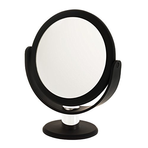 Danielle Creations Soft Touch Black Round Vanity Mirror, 10X