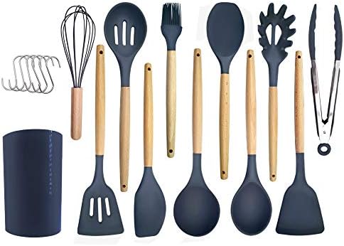 Hiino Kano キッチンツール 調理器具 11点セット台所用品 耐熱 耐久性抜群 和洋中料理に適用 抗菌 傷つかない フライ返し おたま トング 泡立て器 スパチュラ スプーンなど 北ヨーロッパ風のオシャレ配色 グレー 母の日人気ギフト Colegiofrancesmarybuss Com