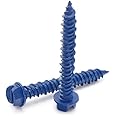 1/4 Tapcon Style Concrete Screws Slotted Hex Washer Head Concrete Screws to Anchor Masonry, Block & Brick 1/4" x 2-3/4" Qty 100