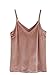 SheIn Women's Casual Basic Strappy Velvet V Neck Cami Tank Top Medium Brown