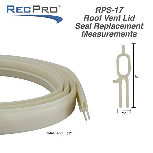 RecPro RV Roof Vent Seal White Vinyl Seal 51" RV Seal Replacement for