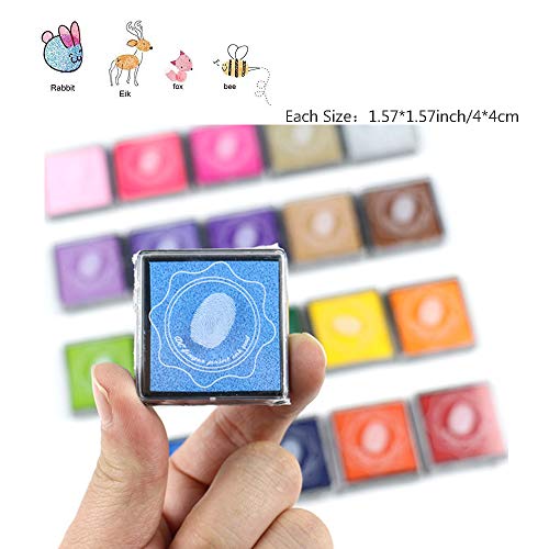20pcs Craft Ink Pad,Stamps Pads,20 Colors Rainbow Finger Ink Pads for Kids DIY as Gifts,for Stamps,Paper,Wood Fabric