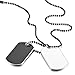 MOWOM White Black Silver Tone 2PCS Alloy Enamel Pendant Necklace Army Name Double Dog Tag