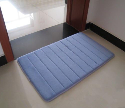 Townhouse Rugs Luxurious and Soft Absorbent Memory Foam Bathmat,17-Inch by 24-Inch, Blue