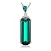 JewelryPalace 4.4ct Fancy Cut Simulated Green Nano Emerald Pendant Necklace for Women, 925 Sterling Silver White Gold Plated Necklace, Anniversary Gemstone Necklace for Women 18 Inches Chain