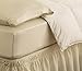 Easy Fit Solid Elastic Wrap Around Bed Skirt, Easy On/Off Dust Ruffle (18 Inch Drop), Queen/King, Ivory