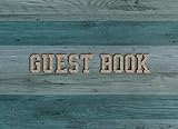 Guest Book: Guest Book for Vacation Home - 150 Pages - Blue Wood Edition