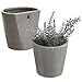 MyGift Set of 2 Wall-Mounted Gray Ceramic Sconce Flower Plant Vase, Succulent Planter Pots