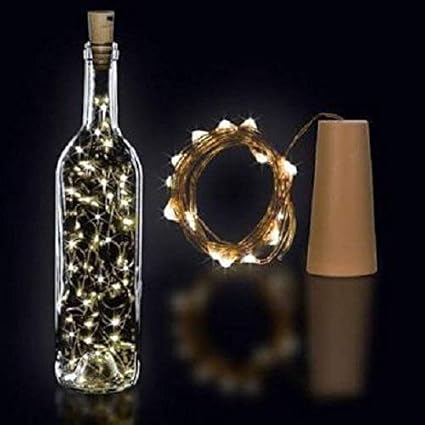PESCA 20 LED Wine Bottle Cork Lights Copper Wire String Lights 2M Battery Operated Wine