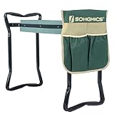 SONGMICS Garden Kneeler Seat, with Upgraded Thicken Kneeling Pad and 1 Large Tool Pouch, Foldable Stool 330lb Capacity UGGK49L